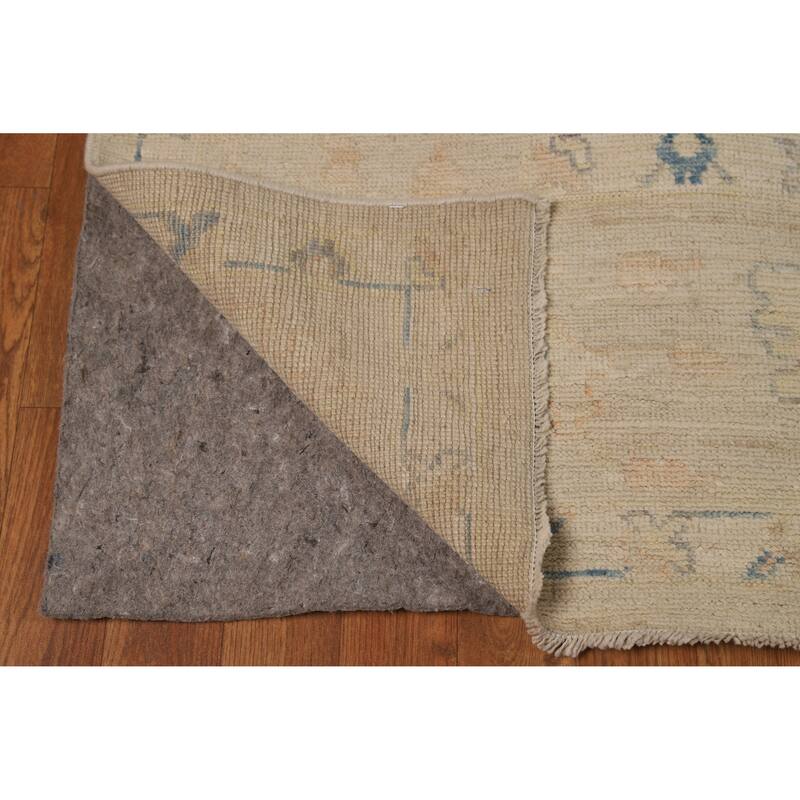 Beige Oriental Oushak Turkish Area Rug Hand-Knotted Wool Carpet - 8'0"x 9'8"