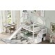preview thumbnail 5 of 28, Modern Design Twin over Twin Bunk Bed with Convertible Slide and Storage Staircase,Wood House Bed with Roof