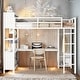 preview thumbnail 1 of 30, Full Size Loft Bed with Storage Cubes and Shelves, Heavy Duty Loft Bed for Kids Teens Adults White