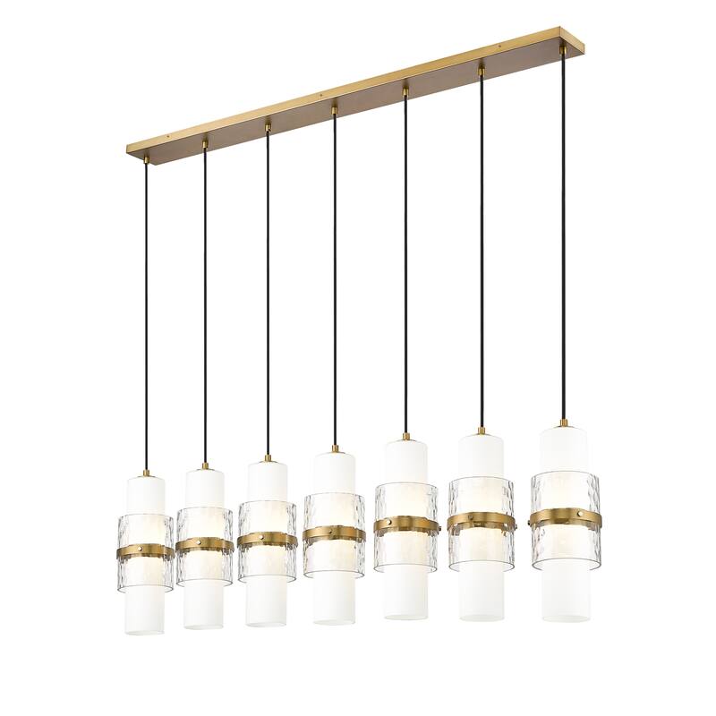 Cayden 7 Light Linear Chandelier in Modern Gold - Modern Gold