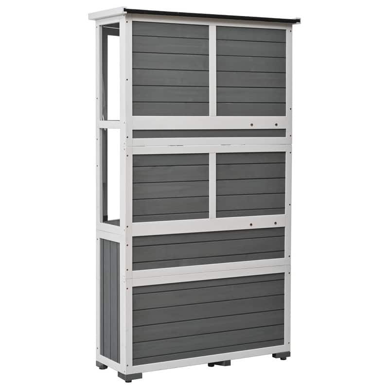 63" Height Garden Outdoor Tool Storage Shed, Greenhouse Cold Frame with Lockable Door