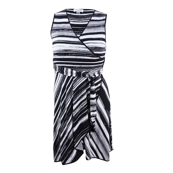 black and white striped calvin klein dress