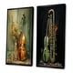 preview thumbnail 3 of 10, Designart "Bassoon Beauty Opulent Olive" Music Framed Art Set Of 2 - Traditional Wall Art Set Green Wall Decor 2 Pieces