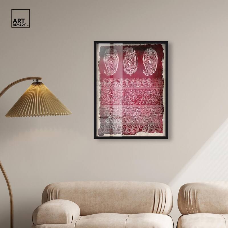 Burgundy Stamps Shadowbox by Art Remedy
