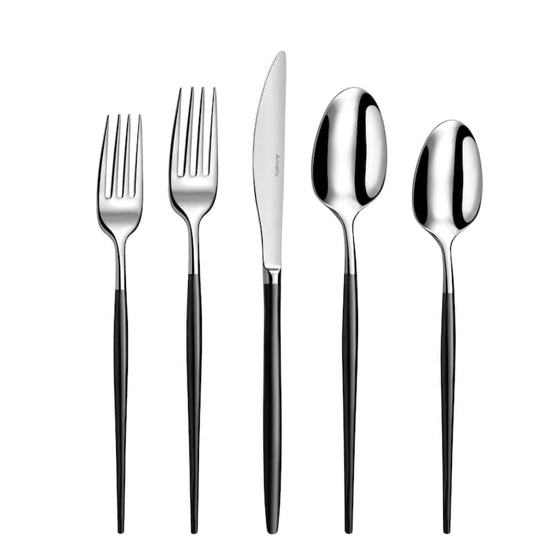 Amefa Soprano 20 piece Flatware Set - Sliver & Black