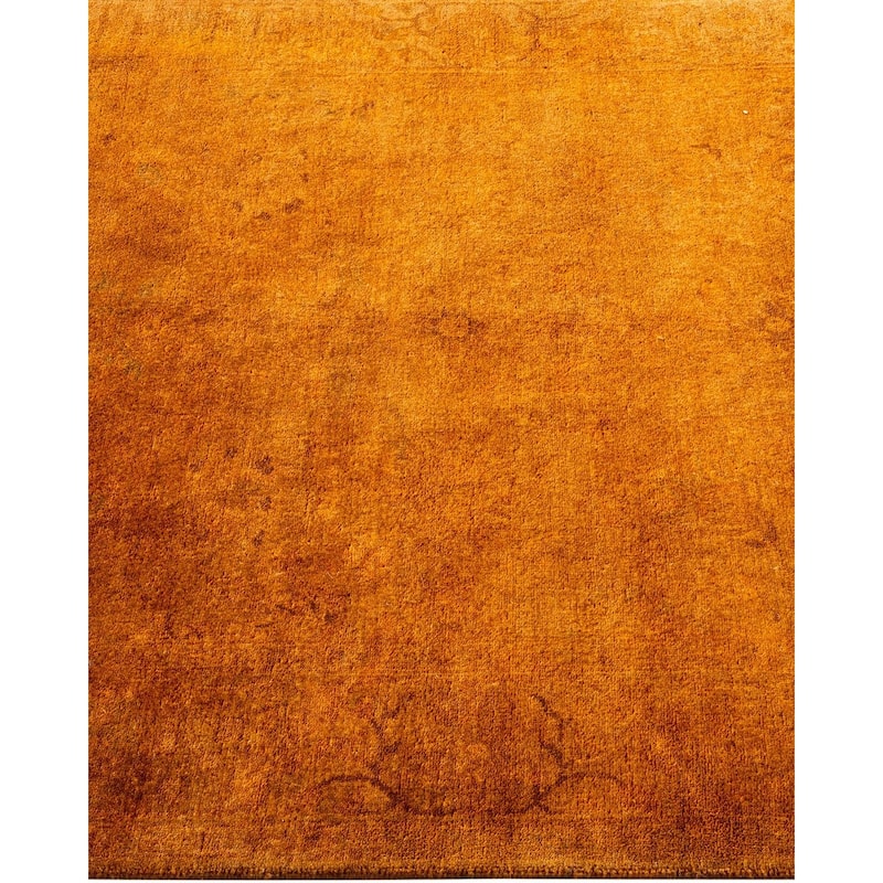 Overton Hand Knotted Wool Vintage Inspired Modern Contemporary Overdyed Gold Area Rug - 3' 1" x 5' 1"