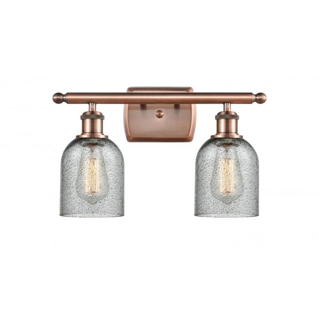 Innovations Lighting Caledonia 2 Light 16" Wide Bathroom Vanity Light - Antique Copper / Charcoal