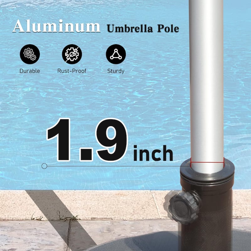 Rectangle Patio Umbrella With Crank Lift And Tilt Function,Beige(Base Not Included)