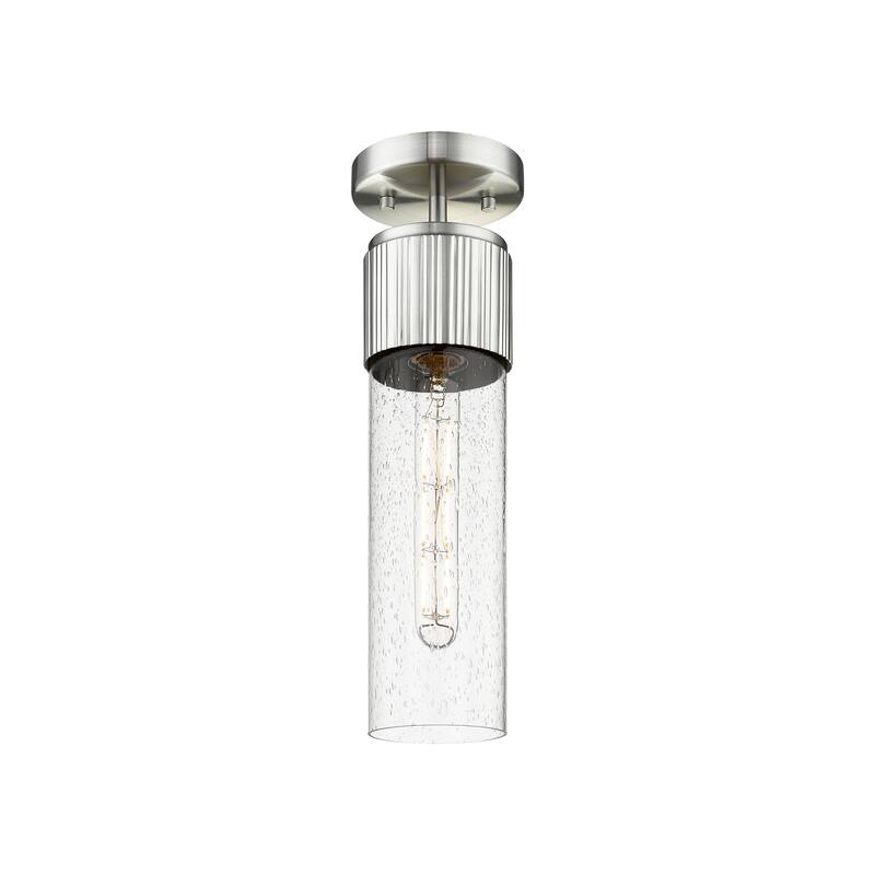 Innovations Lighting Bolivar - 1 Light 12" Flush Mount - Satin Nickel/Seedy