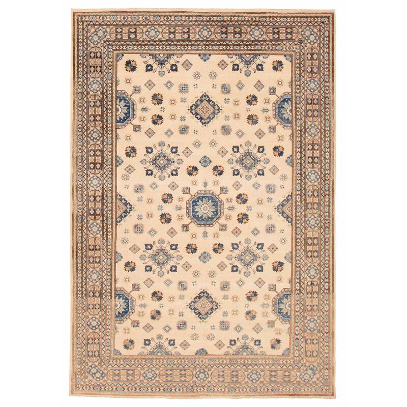 ECARPETGALLERY Hand-knotted Finest Ghazni Cream Wool Rug - 6'6 x 9'8 - Cream - 6'6 x 9'8