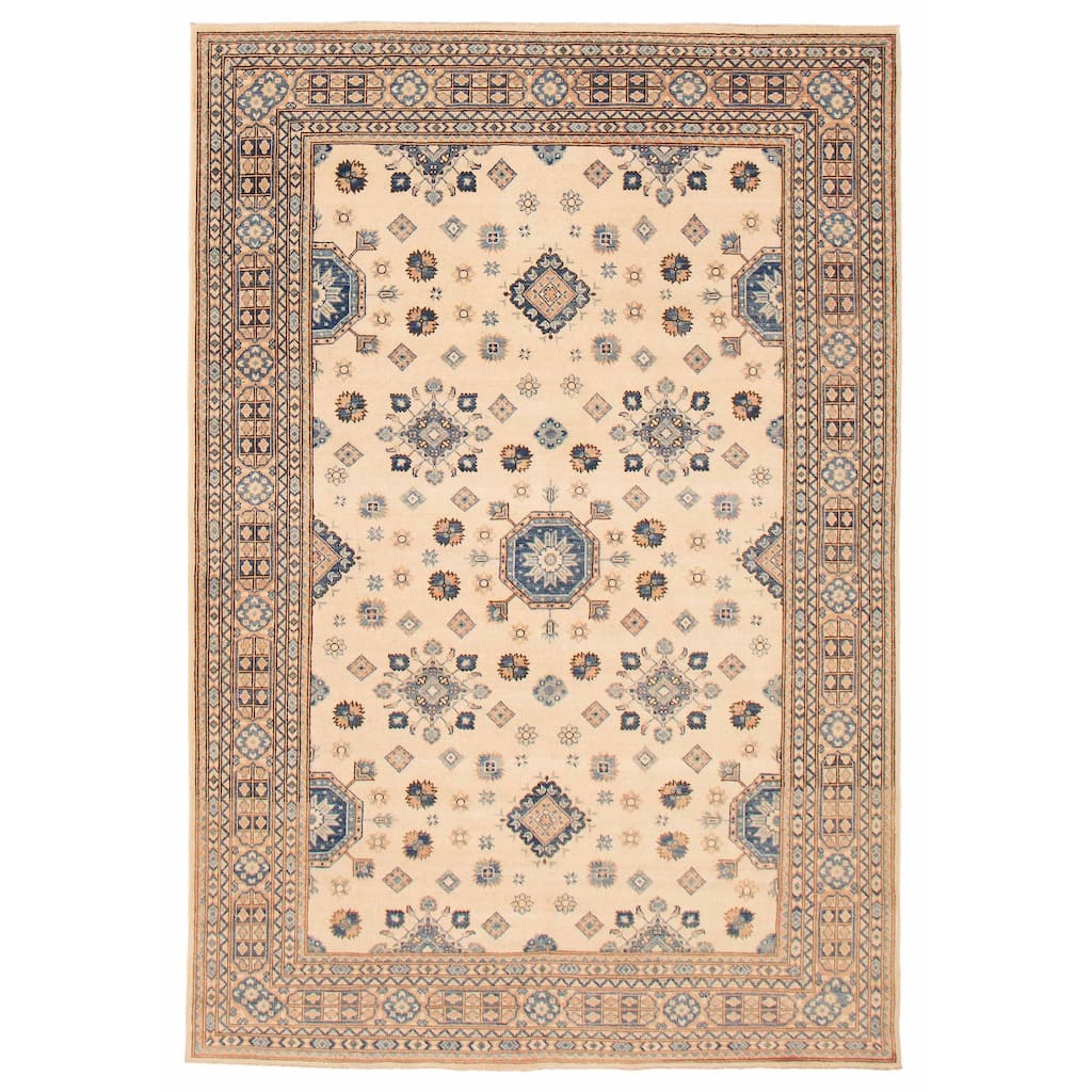 ECARPETGALLERY Hand-knotted Finest Ghazni Cream Wool Rug - 6'6 x 9'8