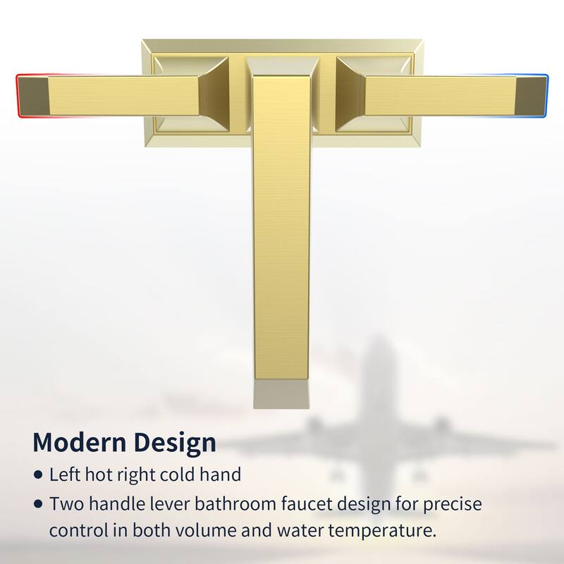 Modern 2 Handle Bathroom Vanity Sink Faucet with Drain and Supply Kit, Ceramic Valve Cartridge, Anti Corrosion, Anti Rust