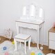 preview thumbnail 2 of 8, Toddlers and Kids Vanity Set with 3 Mirrors and Stool