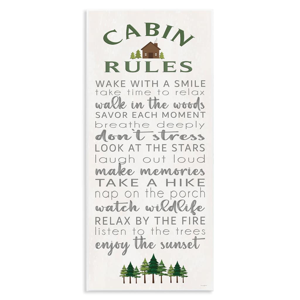 Stupell Fun Rustic Cabin Rules Wall Plaque Art Design By Seven Trees Design