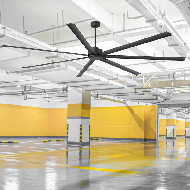 72"/84"/96"/120"/144" Extra Larger HVLS Commercial Ceiling Fan with Remote and Aluminum Blades - Matte Black-108 inches with 7 blades - Remote
