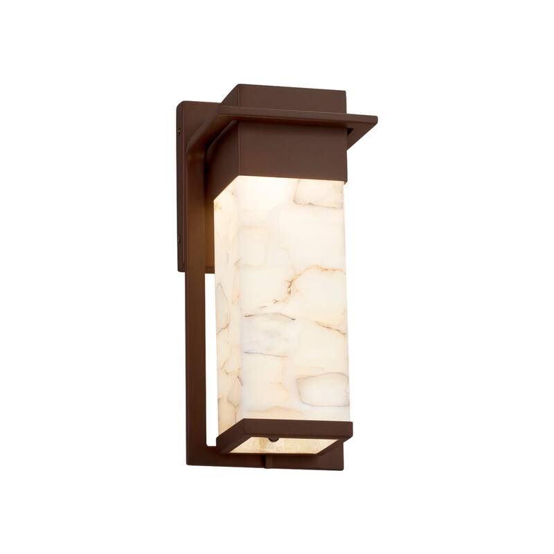 Justice Design Alabaster Rocks Pacific Dark Bronze Small Outdoor LED Wall Sconce