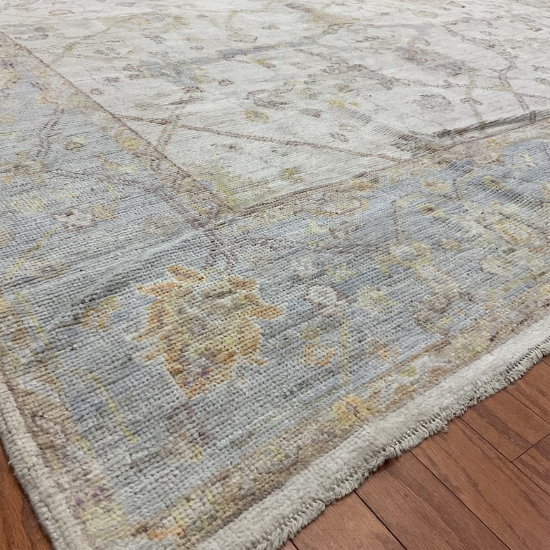 HERAT ORIENTAL Handmade Vegetable Dyed Oushak Wool Rug - 8'9" x 10'1"