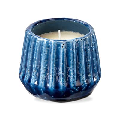 Santa Cruz Citronella Unscented Candle in Terra Cotta Pot Blue, 4.5L x 4.5Wx 3.75H, 7.1 oz, Burn Time 8 Hrs.