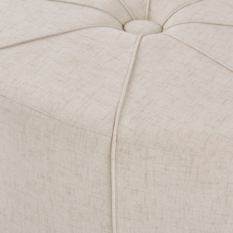 Madison Park Aberdeen Upholstered Tufted Oval Oversized Ottoman
