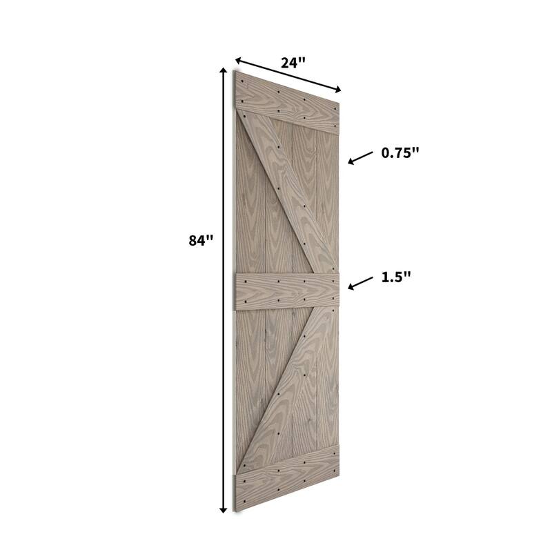 Coast Sequoia 30in./36in./48in./60in./72in. x 84in. Embossing Pine Wood Bi-Fold Barn Door With Sliding Hardware Kit
