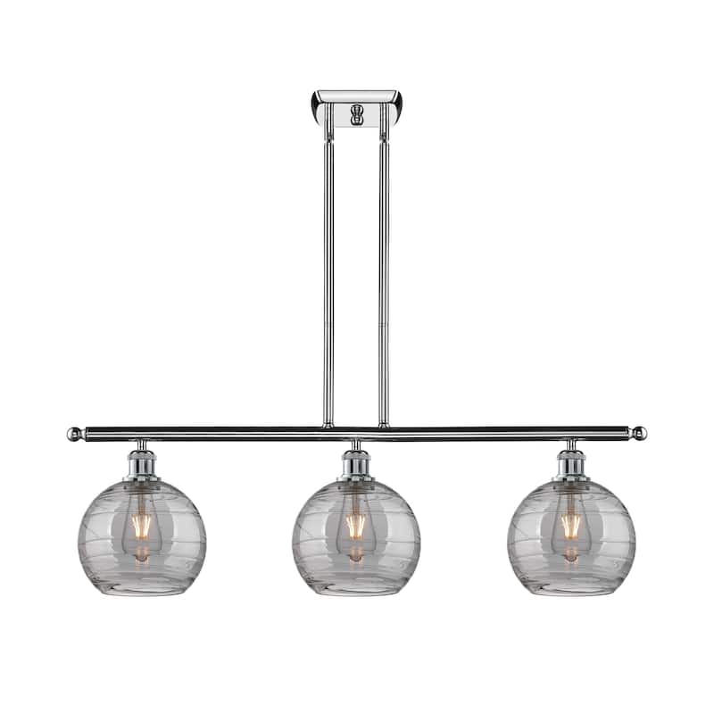 Innovations Lighting 516-3I 10 36 Athens Deco Swirl Chandelier Athens - Polished Chrome / Light Smoke Deco Swirl