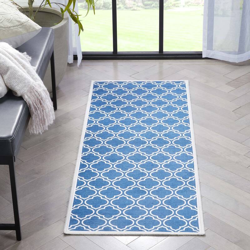 Well Woven Apollo Lattice Moroccan Machine Washable Area Rug
