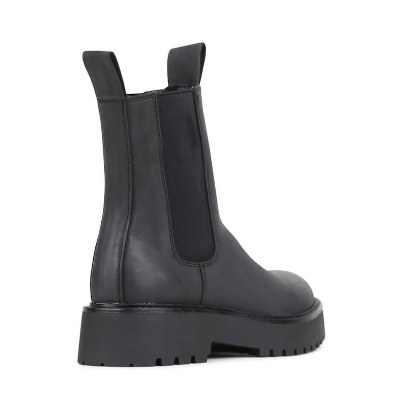 Los Cabos Raina Leather Platform Boot - EU 40/US 9 - Black
