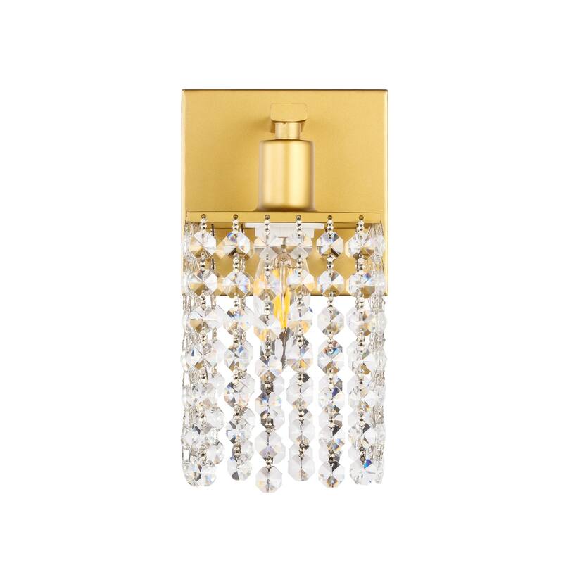 Olivia 1-Light Clear Crystals Wall Sconce
