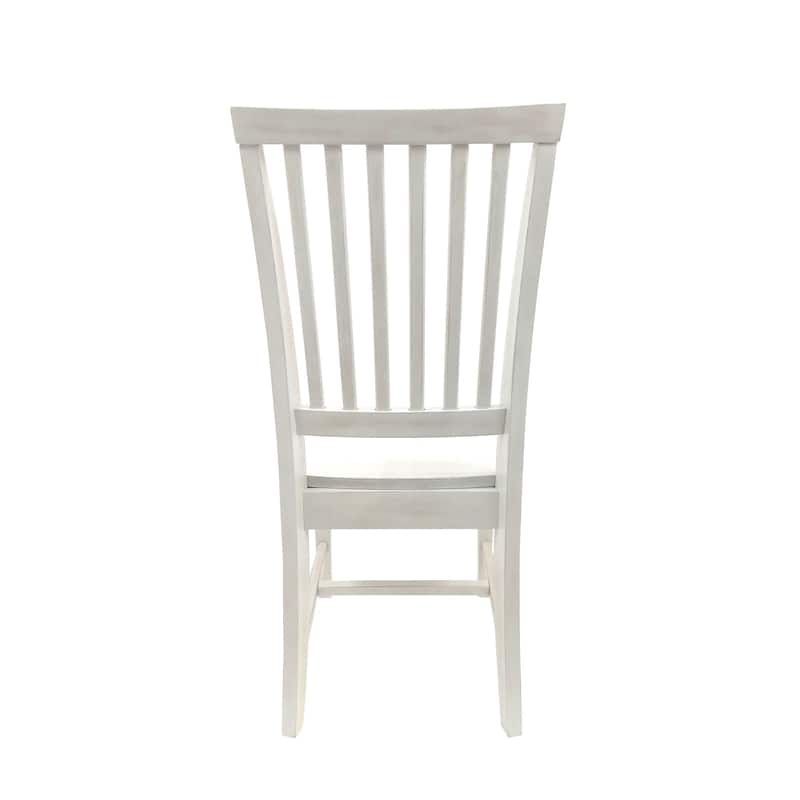 Solid Hand Finished Dining Chair with Backrest - 39" - White