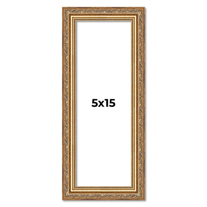 5x15 Frame Red Solid Wood Picture Frame Width 1.75 Inches | Interior Frame Depth 1 13/16 Inches