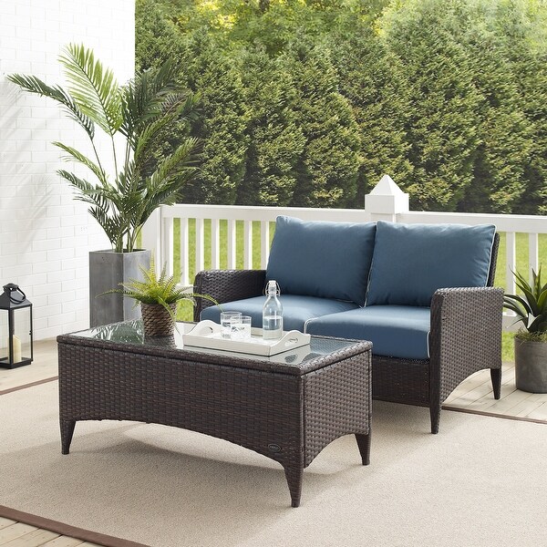 Shop Kiawah 2pc Outdoor Wicker Chat Set On Sale Overstock 31277792