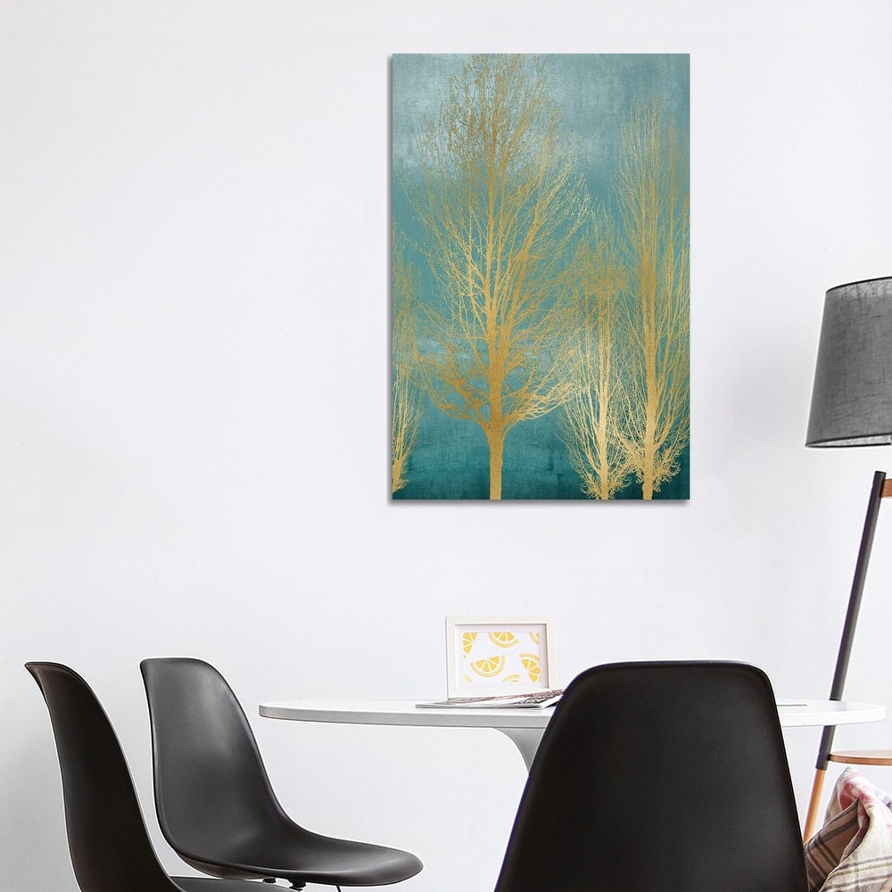 iCanvas "Gold Trees On Aqua Panel II" by Kate Bennett Canvas Print