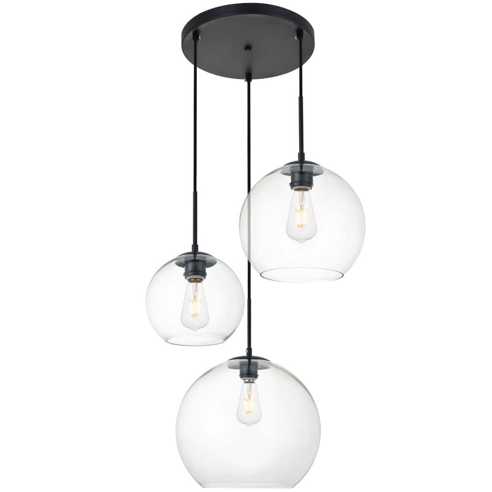 Elegant Lighting Baxter 3 Light 21" Wide Multi Light Pendant with