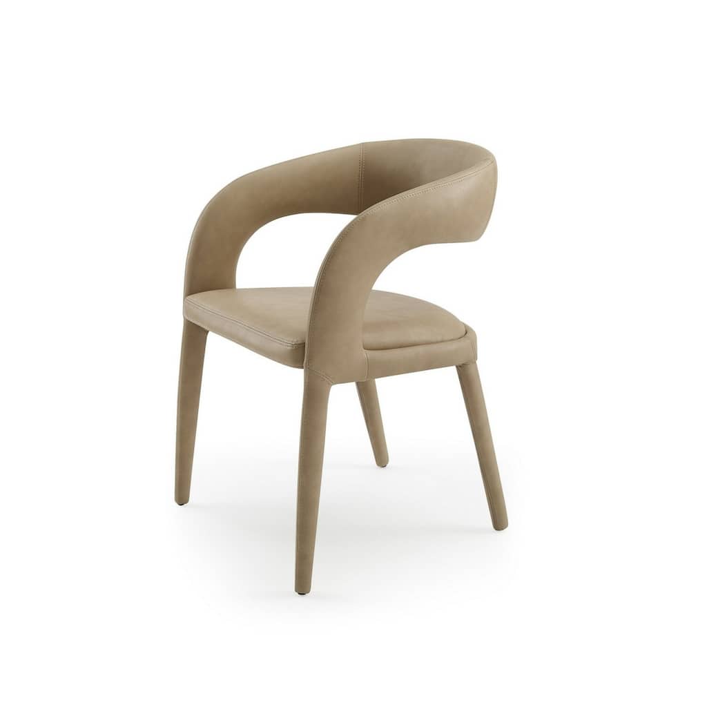 Tan/Tan Faux Leather Upholstered Metal Frame Dining Chair, Sturdy Dining Chair for Dining Rooms - 22.75
