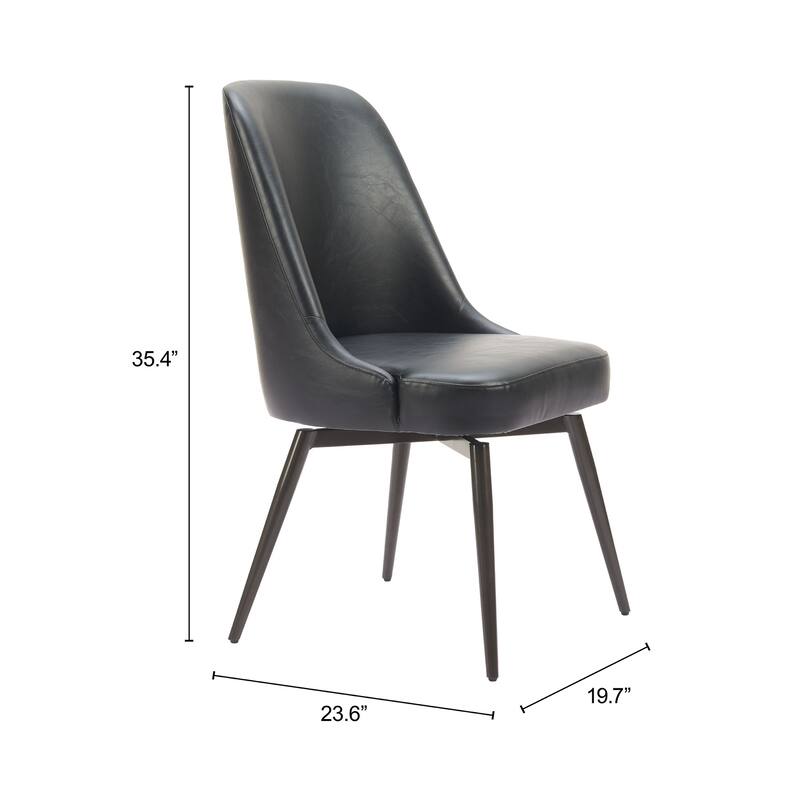 Keppel Swivel Dining Chair Black