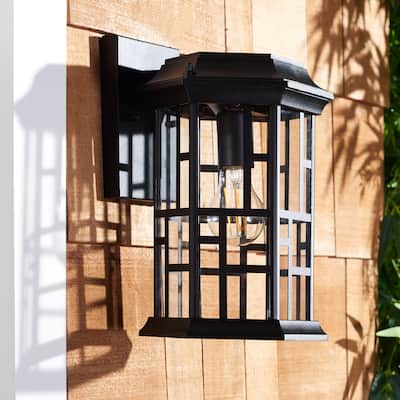 SAFAVIEH Lighting Carwen 8-inch Outdoor Wall Sconce [SET of 2] - 8Wx8Dx12H