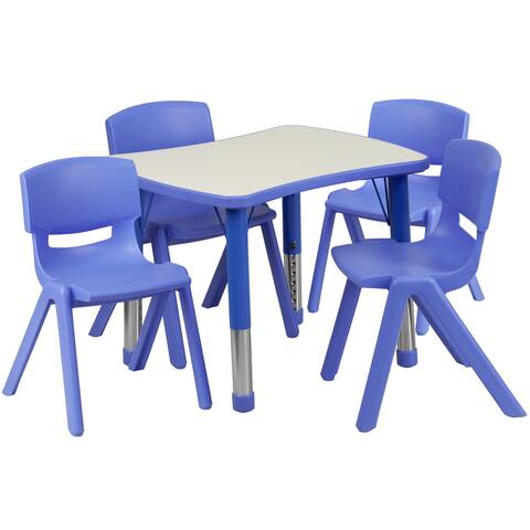 21.875"W x 26.625"L Rectangle Plastic Activity Table Set with 4 Chairs