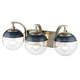 preview thumbnail 38 of 57, Carbon Loft Barton Clear Glass and Steel 3-light Bath Vanity