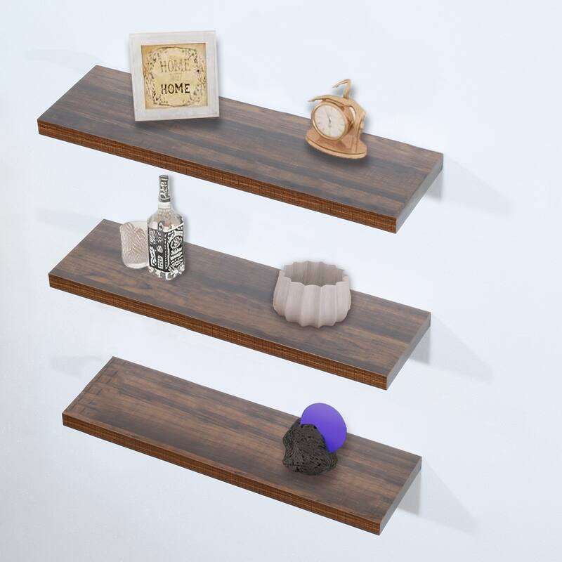 DAVEE Set of 3 Antique Walnut Floating Shelves - 31.5*9.25*1.5 inches - 31.5*9.25*1.5 inches