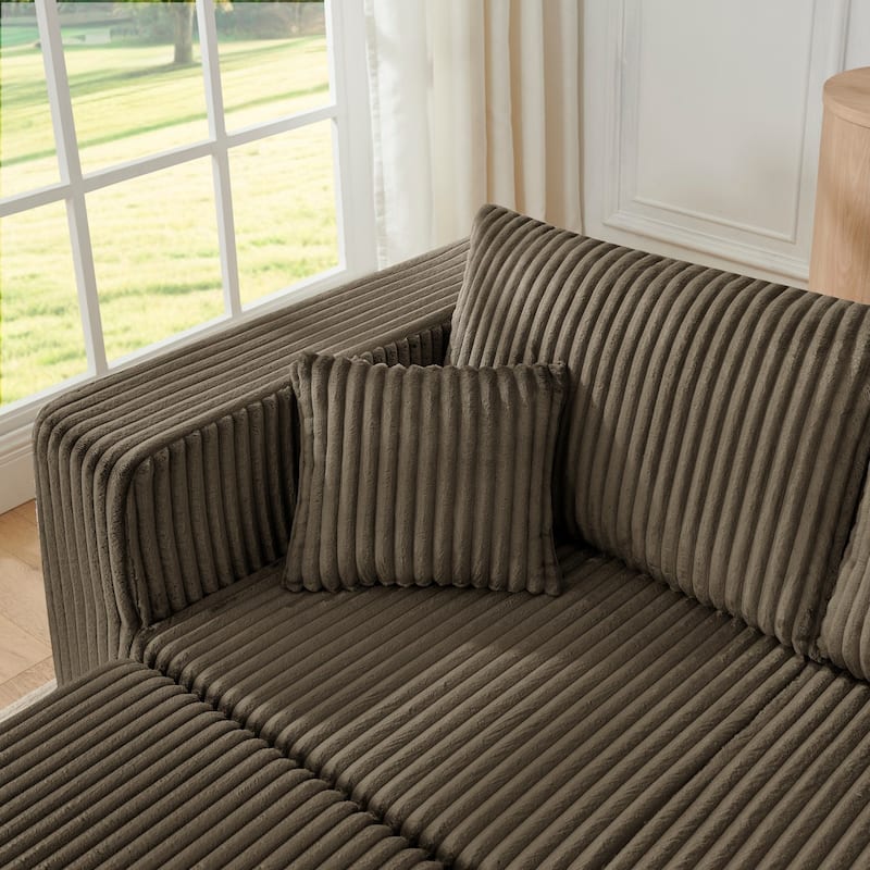 94.1" U-Shaped Sectional Sofa with Two Movable Ottomans