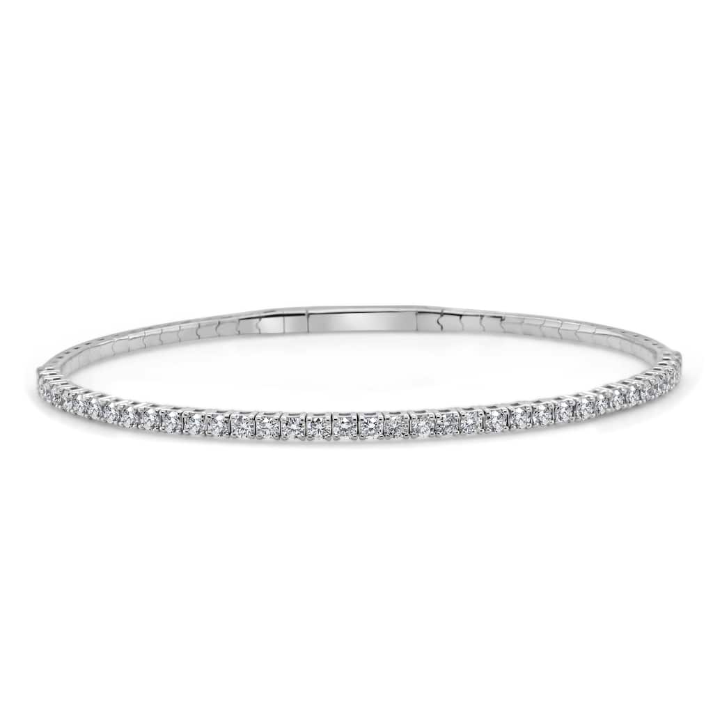 Joelle Collection Diamond Flexible 1.50ct Bangle 14K Gold - White