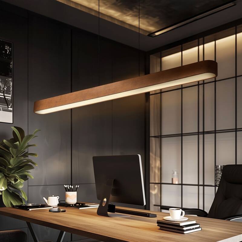 Silva 48" LED Pendant in Walnut with No Shade - Brown