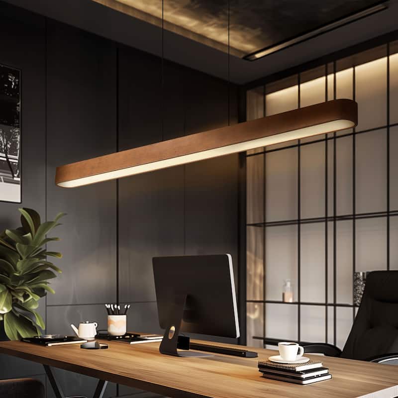 Wry Lighting Silva Integrated LED Pendant in Walnut - Brown