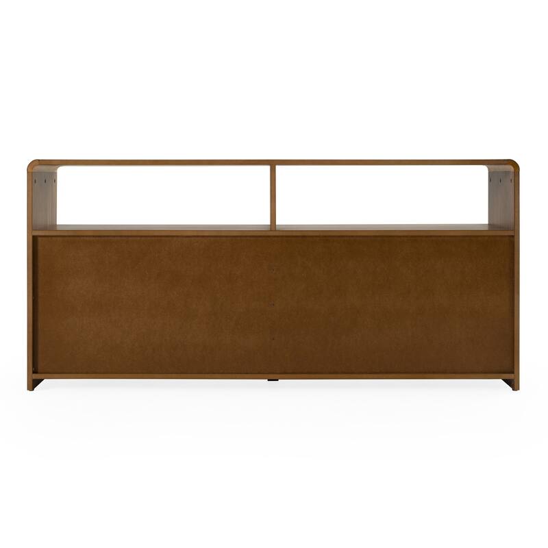 Modrest Emilio Modern Natural Burlap & Walnut Dresser