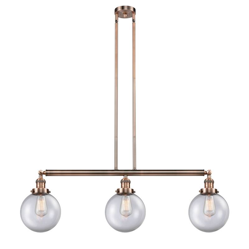 Innovations Lighting 213-13-41 Beacon Linear Beacon 3 Light 41" Wide - Antique Copper / Clear