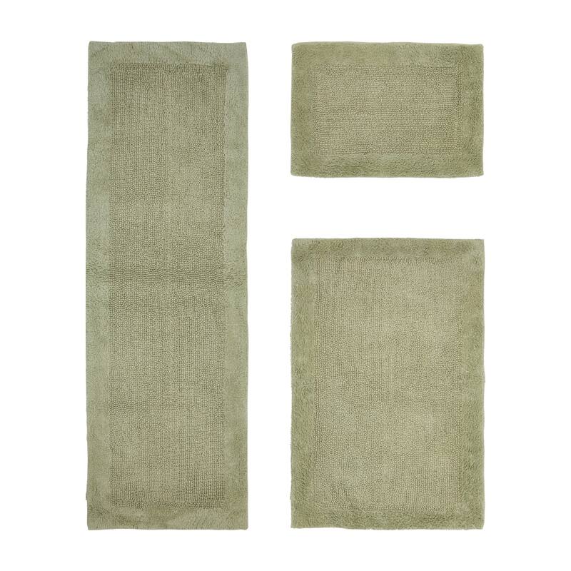 Better Trends Bath Rugs Set 100% Cotton Tufted Soft Water Absorbent Bathroom Rug for Shower, Sink Bath Mats Edge Collection