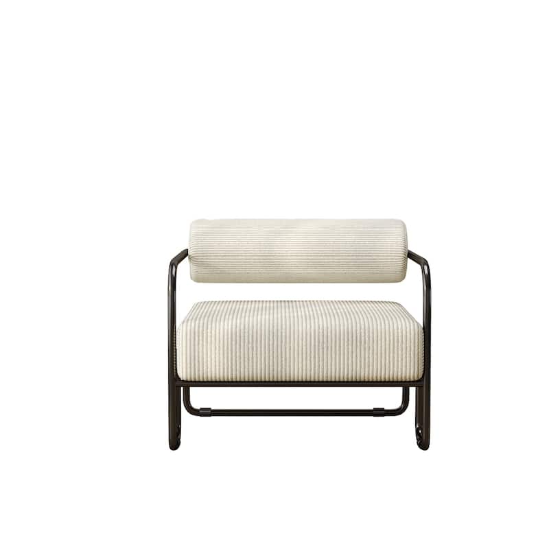 Corduroy Fabric Sofa Chair with Iron Frame, Lazy Individual Chair