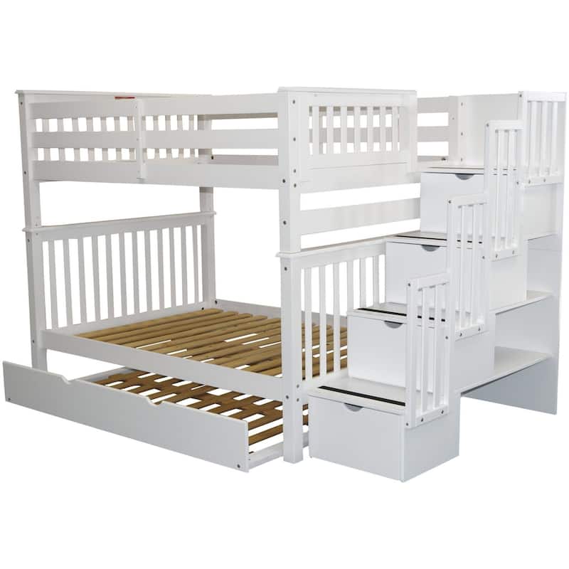 Taylor & Olive Trillium Full over Full Stairway Bunk Bed, Full Trundle