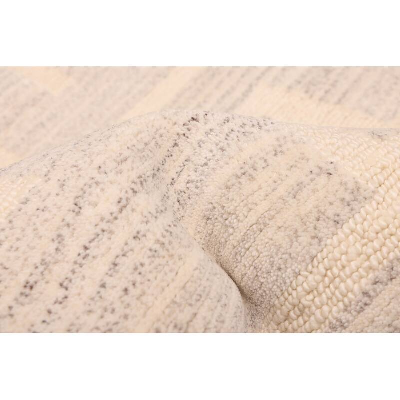 ECARPETGALLERY Hand-knotted Opulence Light Grey Wool Rug - 8'0 x 9'10