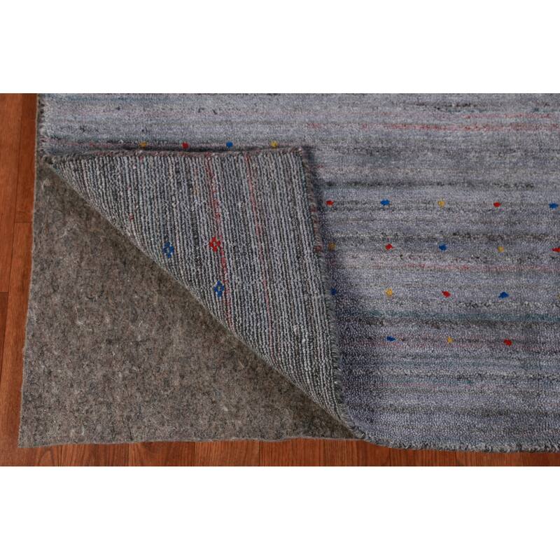 Hand Knotted Oriental 100% Wool Carpet Tribal Tribal Greys & Charcoal Gabbeh Area Rug - 11' 11'' X 8' 10''